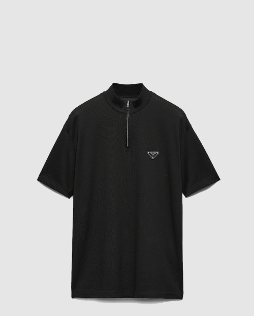 [PRADA-프라다]쇼트 슬리브 피케 및 리나일론 모크 터틀넥 UJN917