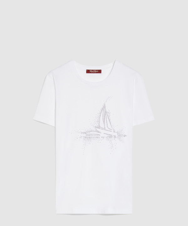 [MAXMARA-막스마라]자수 저지 크루넥 티셔츠