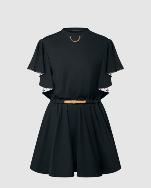 [LOUIS VUITTON-루이비통]러플 소매 타이 드레스 1AGOR5