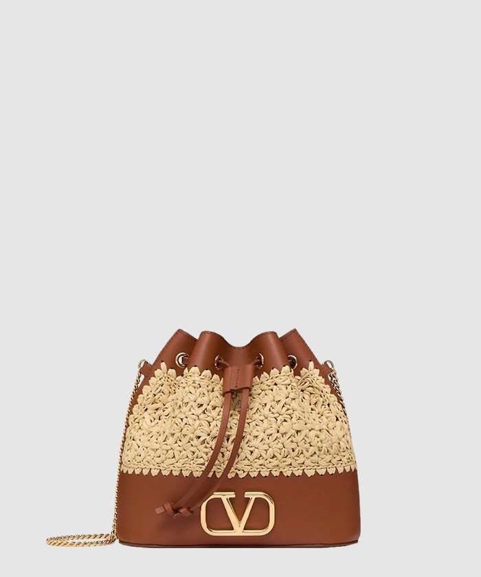 레플리카|이미테이션 valentino-발렌티노브이로고-시그니처-체인-미니-라피아-버킷백