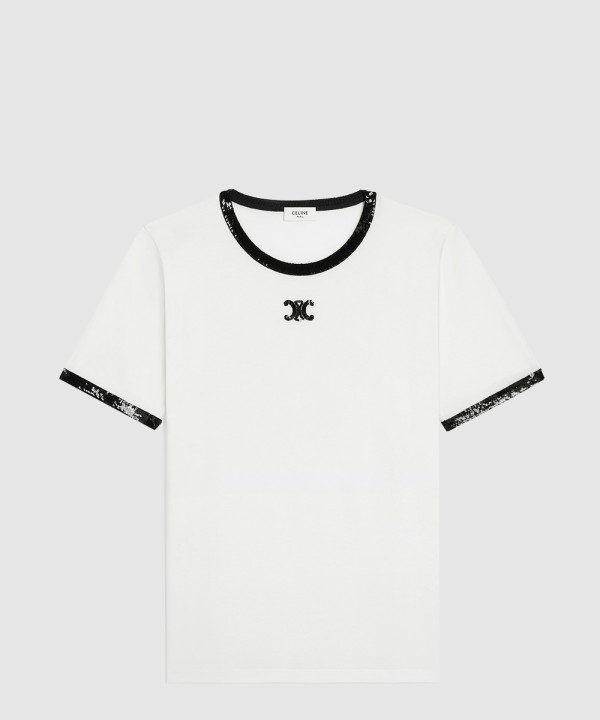 [CELINE-셀린느]트리옹프 자수 티셔츠 코튼 저지 RX05Z6