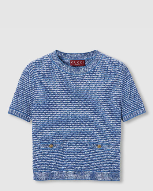 [GUCCI-구찌]파인 코튼 크루넥 탑 818647