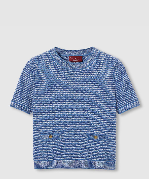 [GUCCI-구찌]파인 코튼 크루넥 탑 818647