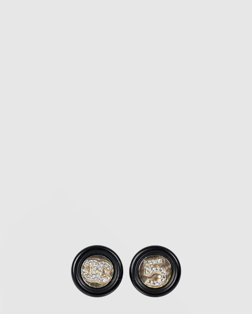 [CHANEL-샤넬]라운드 블랙 이어링 AB6225