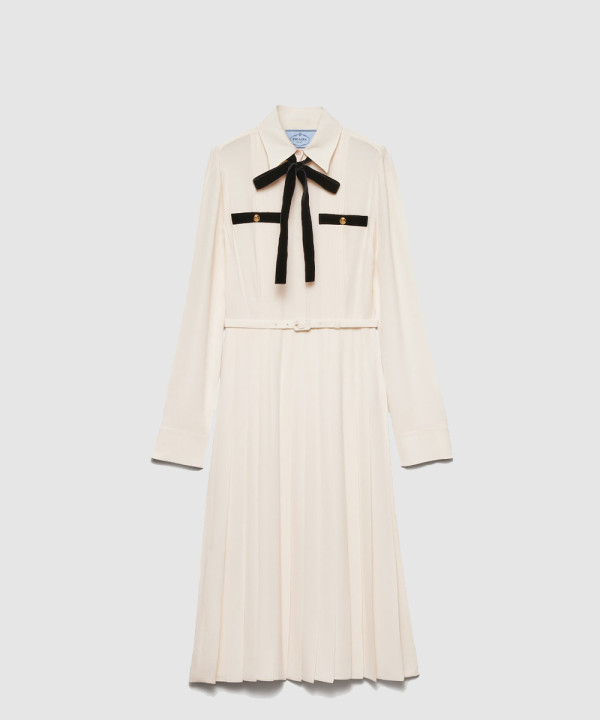 [PRADA-프라다]플리츠 새틴 롱 드레스 P3O41H