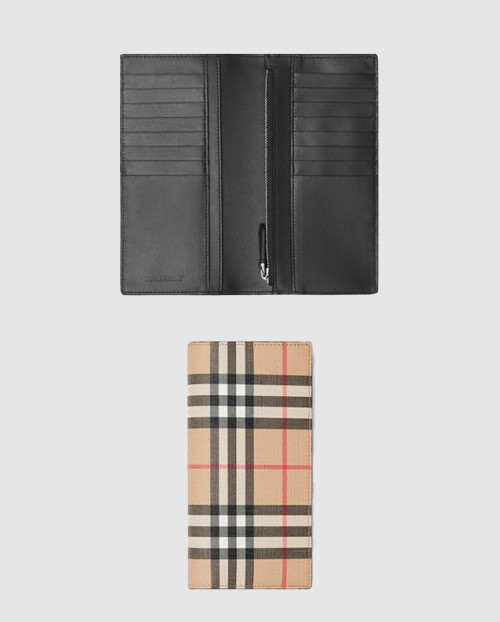 [BURBERRY-버버리]빈티지 체크 E-캔버스 장지갑 80166131