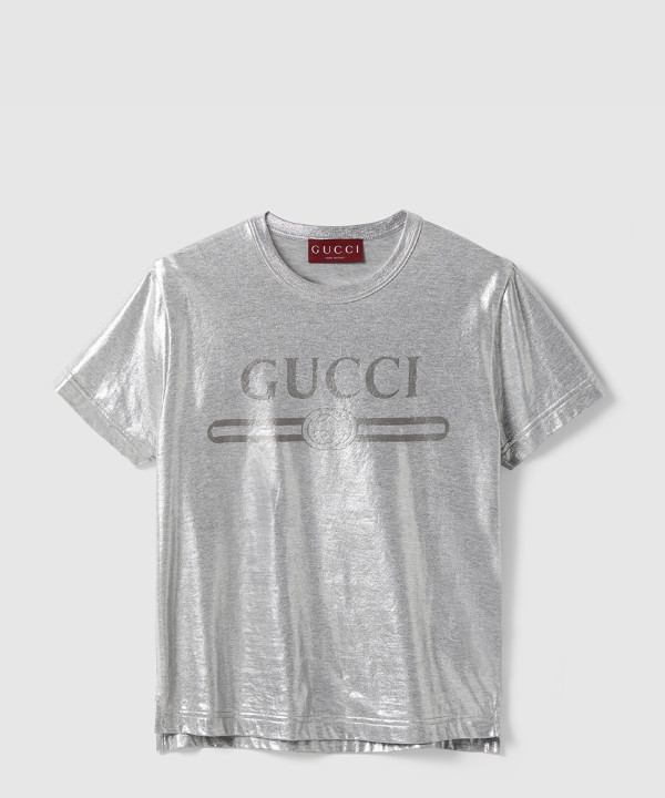 [GUCCI-구찌]프린트 라미네이트 코튼 티셔츠 805285