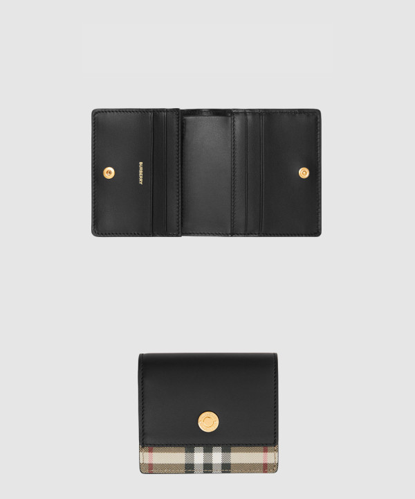 [BURBERRY-버버리]빈티지 체크 레더 스몰 폴딩 지갑 80622861