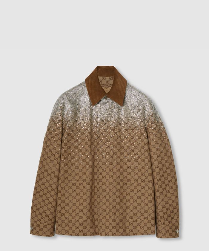 레플리카|이미테이션 gucci-구찌엠보싱-캔버스-재킷-크리스털-gg-프린트-813283