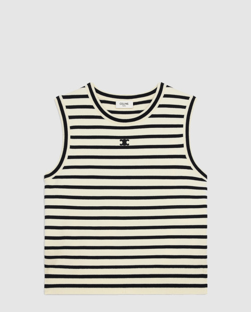 [CELINE-셀린느]트리옹프 슬리브리스 마리니에르 스웨터 울 RY04W0