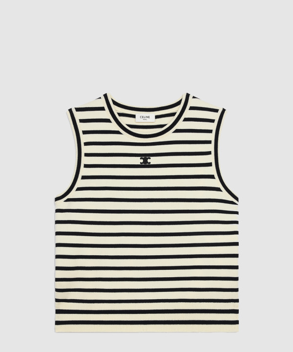 [CELINE-셀린느]트리옹프 슬리브리스 마리니에르 스웨터 울 RY04W0