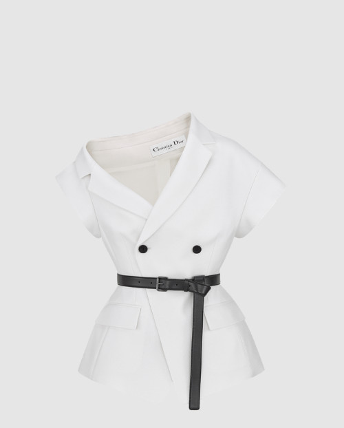[DIOR-디올]벨트 언발란스 반소매 재킷 521V8