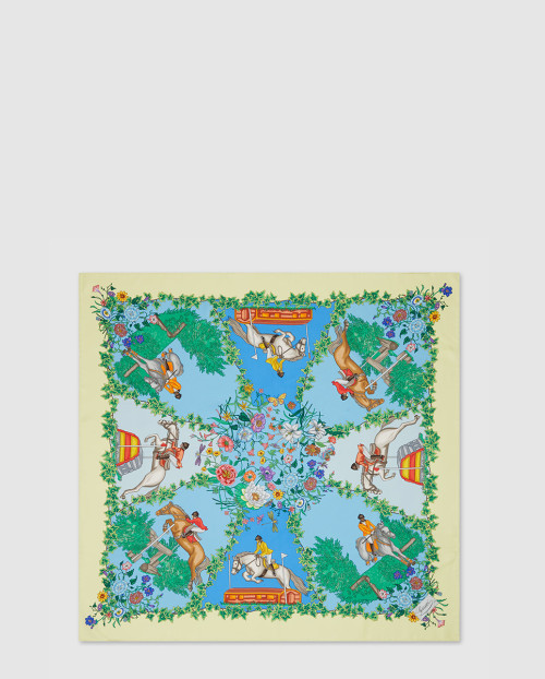 [GUCCI-구찌]올오버 플로라 프린트 실크 까레 810870