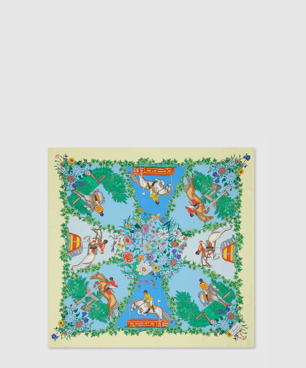 [GUCCI-구찌]올오버 플로라 프린트 실크 까레 810870