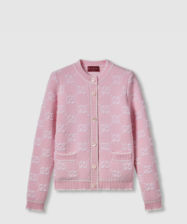[GUCCI-구찌]GG 울 부클레 자카드 가디건 ‎713300