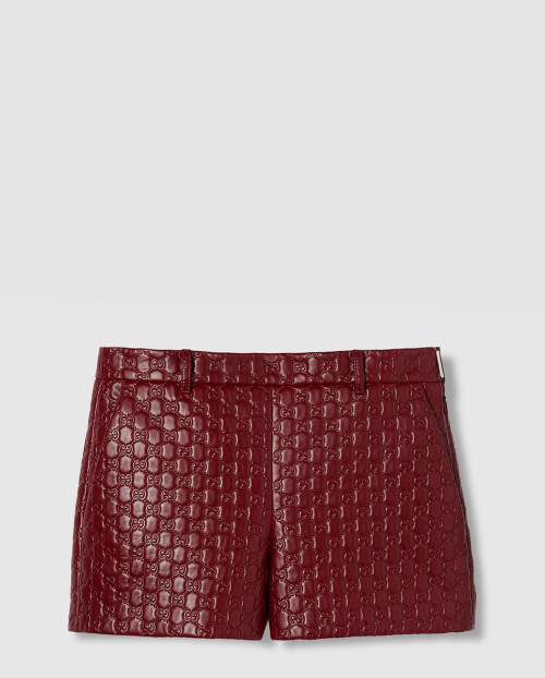 [GUCCI-구찌]GG 엠보스 레더 쇼츠 810398