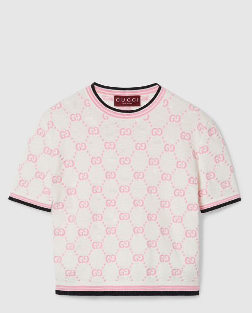 [GUCCI-구찌]GG 인타르시아 코튼 크루넥 탑 788766