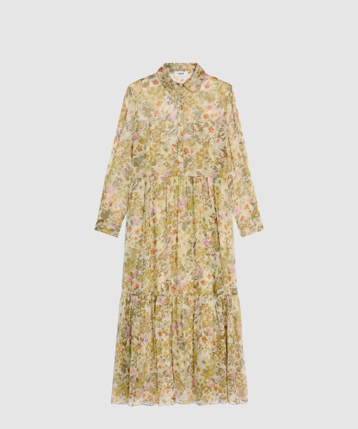 레플리카|이미테이션 celine-셀린느롱-셔츠-드레스-실크-크레퐁-rr08p0