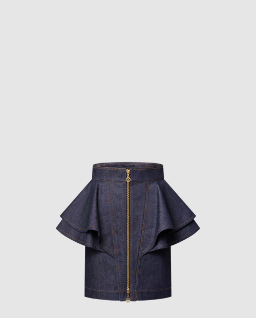 [LOUIS VUITTON-루이비통]데님 플라운스 스커트 1AHGXT