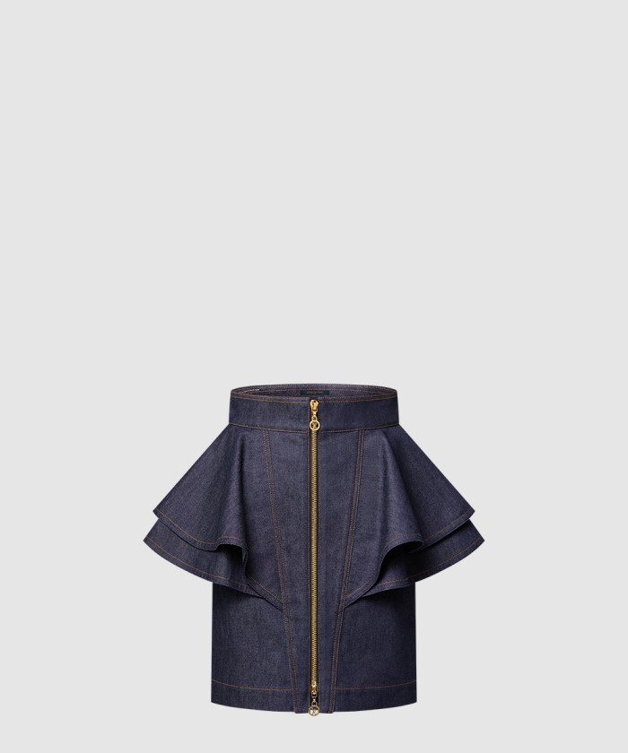 레플리카|이미테이션 louis-vuitton-루이비통데님-플라운스-스커트-1ahgxt