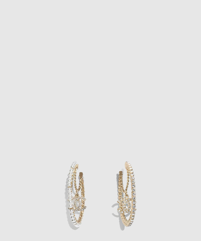 레플리카|이미테이션 chanel-샤넬진주-크리스털-원형-귀걸이-ab3193