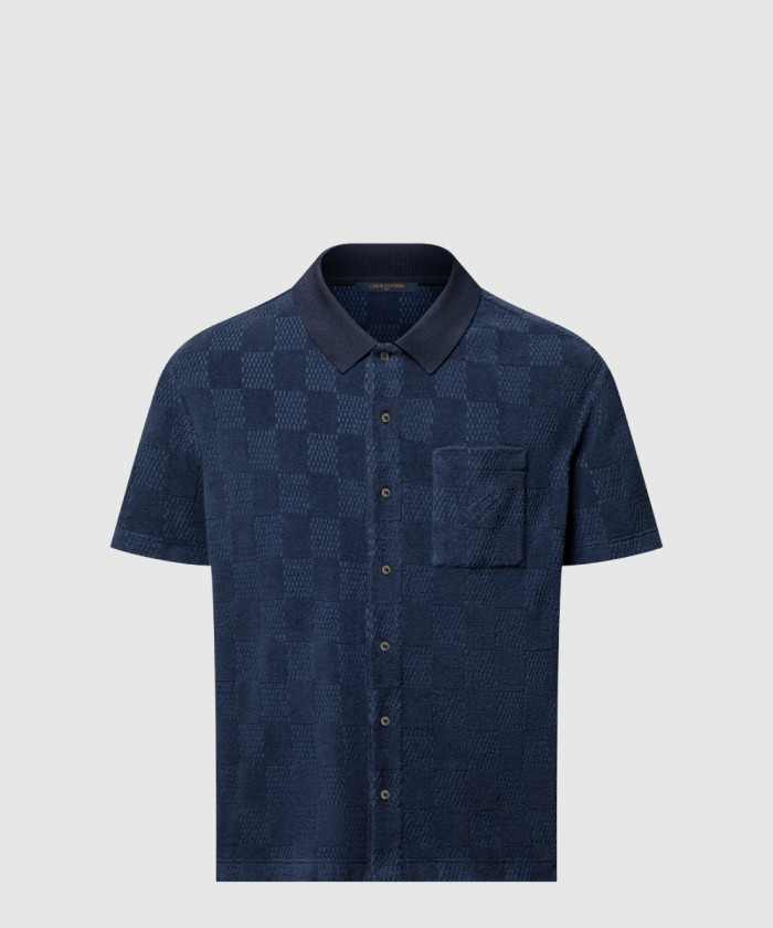 레플리카|이미테이션 gucci-구찌다미에-프렌치-테리-쇼트-슬리브드-코튼-블렌드-셔츠