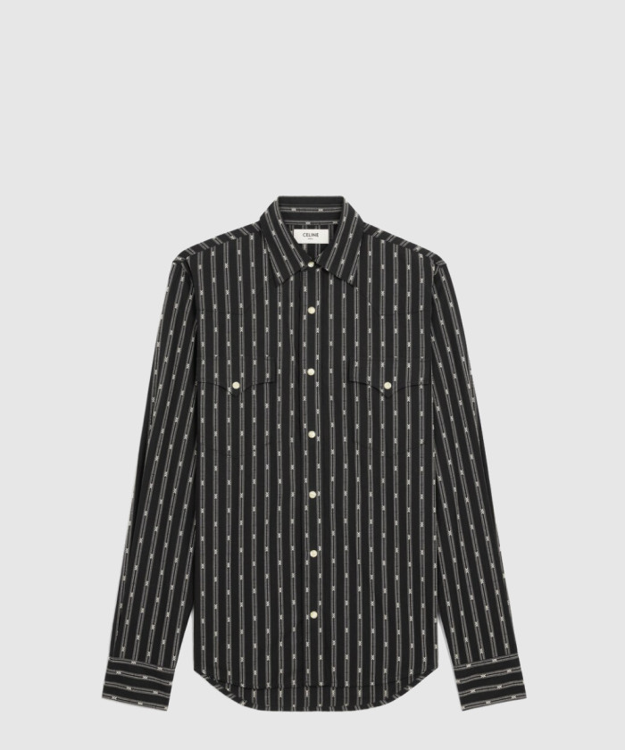 레플리카|이미테이션 celine-셀린느웨스턴-셔츠-트리옹프-스트라이프-코튼-2t3610