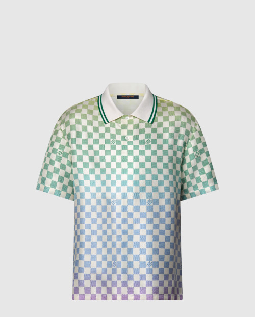 [LOUIS VUITTON-루이비통]다미에 그라디언트 프린티드 실크 폴로 셔츠 1AGTPV