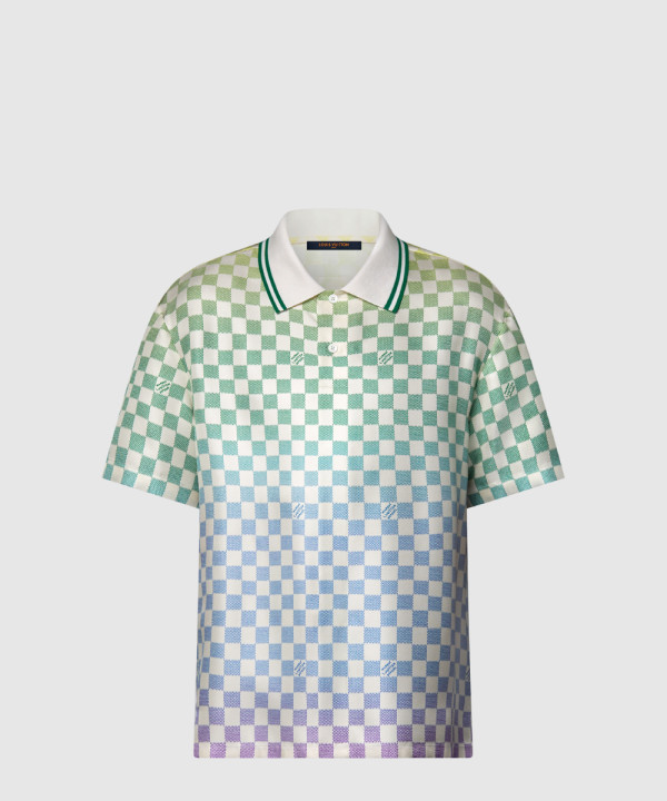 [LOUIS VUITTON-루이비통]다미에 그라디언트 프린티드 실크 폴로 셔츠 1AGTPV