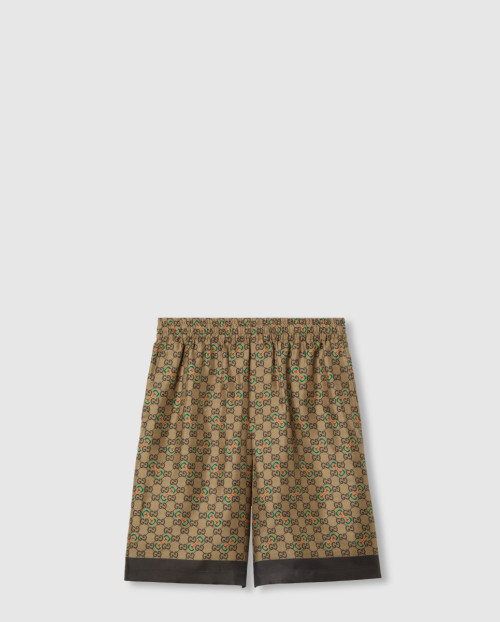 [GUCCI-구찌]GG 홀스빗 프린트 트윌 실크 쇼츠 ‎798619