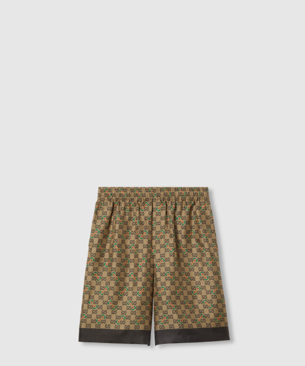 [GUCCI-구찌]GG 홀스빗 프린트 트윌 실크 쇼츠 ‎798619