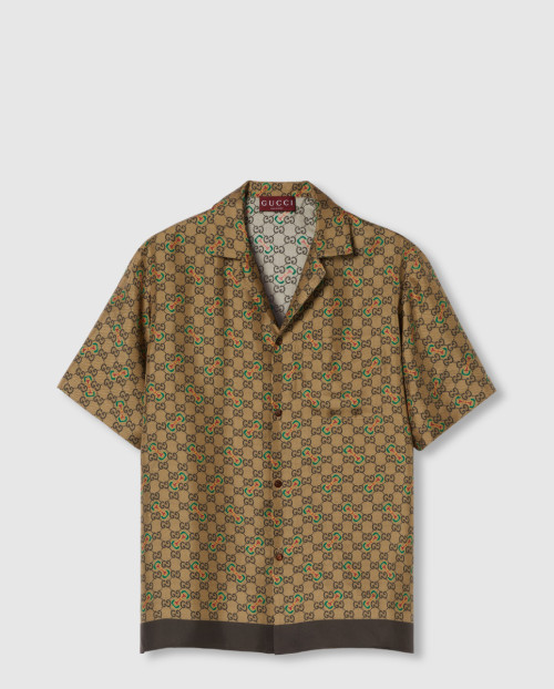 [GUCCI-구찌]GG 홀스빗 프린트 트윌 실크 셔츠 794907