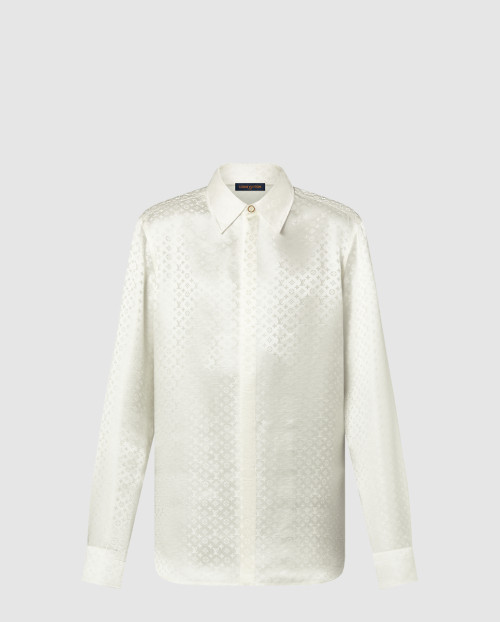 [LOUIS VUITTON-루이비통]모노그램 롱 슬리브드 실크 셔츠 1AFJUF