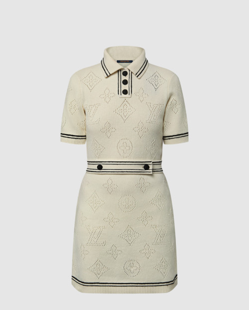 [LOUIS VUITTON-루이비통]스트라이프 액센트 니트 폴로 드레스 1AHJFE