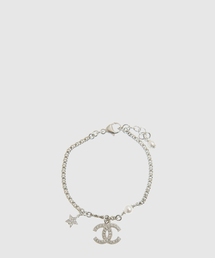 레플리카|이미테이션 chanel-샤넬cc-스타-실버-크리스탈-팔찌-ab3556