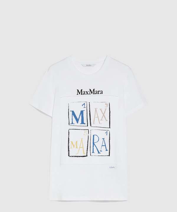 [MAXMARA-막스마라]프린트 코튼 레귤러 티셔츠