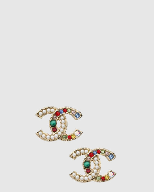 [CHANEL-샤넬]큐빅 진주 귀걸이 AB8257