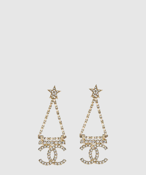 [CHANEL-샤넬]메탈 큐빅 별 귀걸이 AB8068