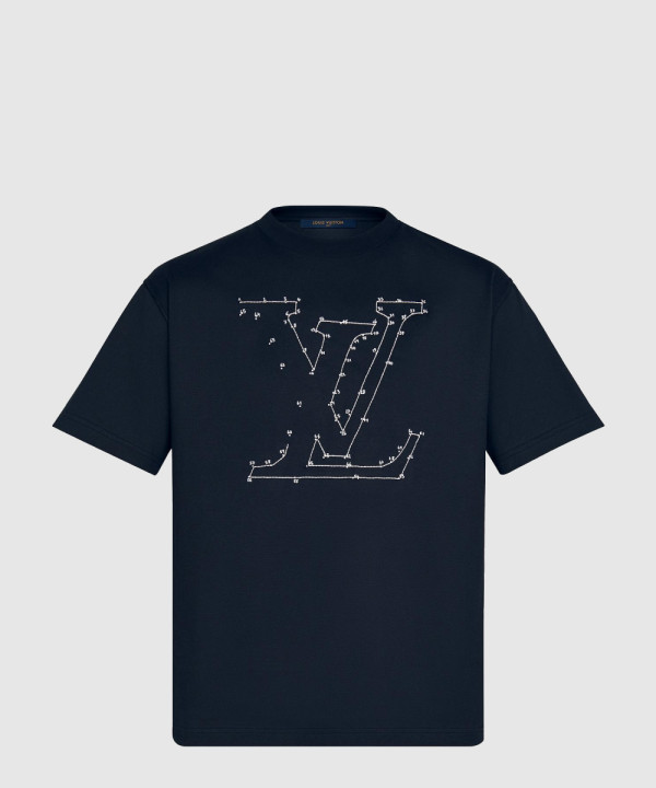 [LOUIS VUITTON-루이비통]스티치 프린트 앤드 엠브로이더드 티셔츠 1A96L0