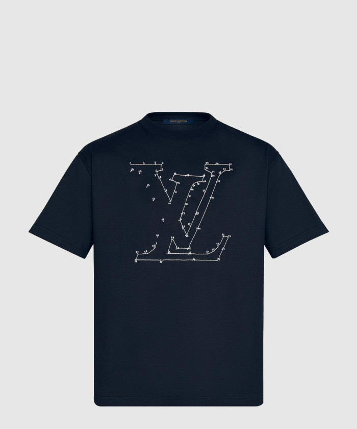 레플리카|이미테이션 louis-vuitton-루이비통스티치-프린트-앤드-엠브로이더드-티셔츠-1a96l0