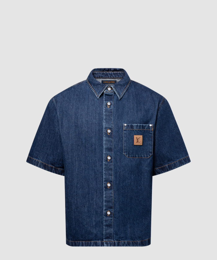 레플리카|이미테이션 louis-vuitton-루이비통시그니처-데님-쇼트-슬리브드-셔츠-1ahdmq