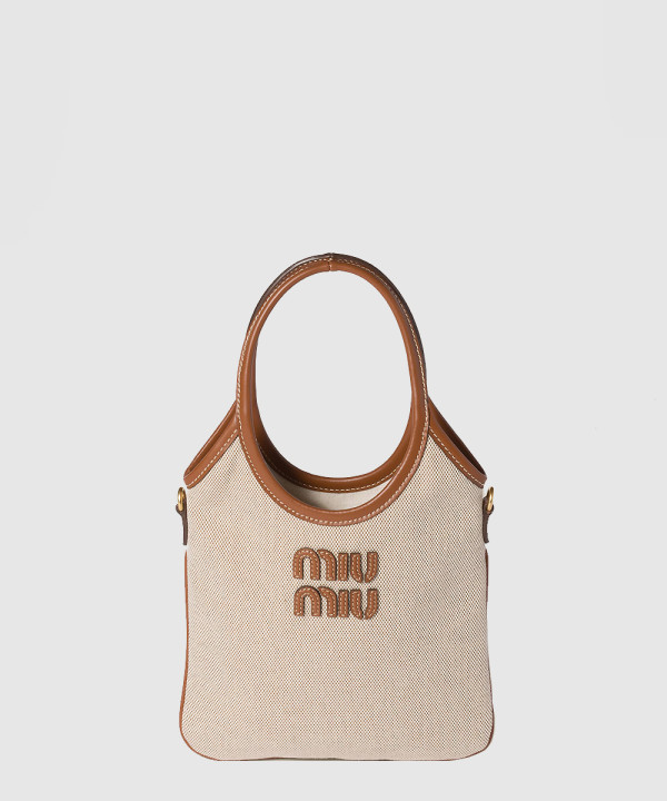 [MIUMIU-미우미우]캔버스 및 가죽 아이비 백 5BA281