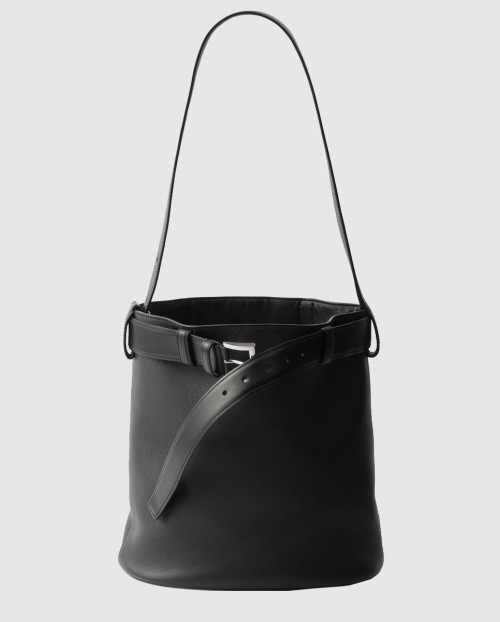 [PRADA-프라다]벨트가 달린 가죽 프라다 버클 버킷백 1BE085