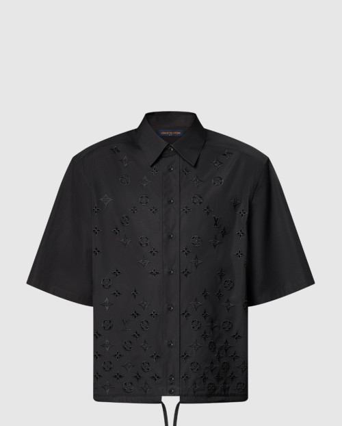 [LOUIS VUITTON-루이비통]모노그램 플라워 엠브로이더드 쇼트 슬리브드 셔츠 1AGTPM
