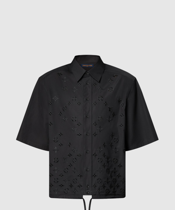 [LOUIS VUITTON-루이비통]모노그램 플라워 엠브로이더드 쇼트 슬리브드 셔츠 1AGTPM