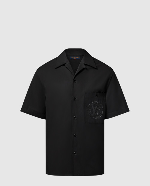 [LOUIS VUITTON-루이비통]엠브로이더드 쇼트 슬리브드 코튼 셔츠 1AHCHE