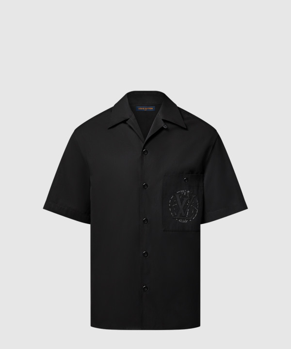 [LOUIS VUITTON-루이비통]엠브로이더드 쇼트 슬리브드 코튼 셔츠 1AHCHE