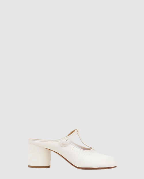 [MARGIELA-마르지엘라]타비 미드힐 가죽 뮬 P6854