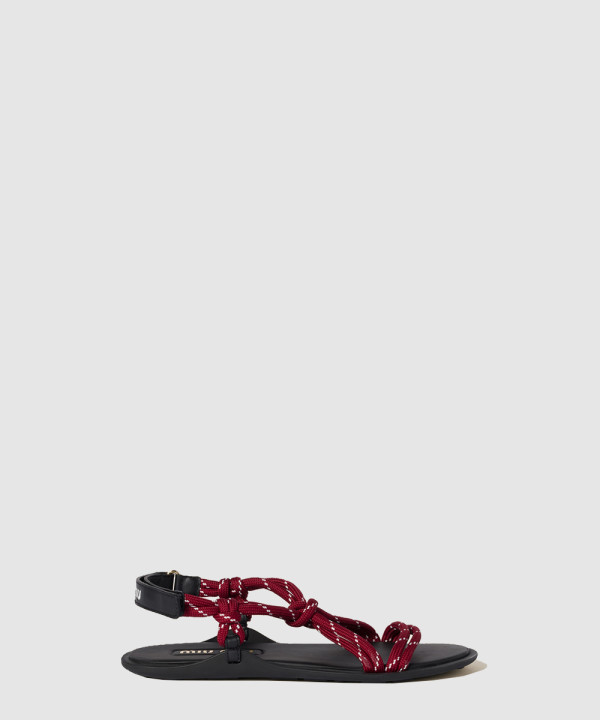 [MIUMIU-미우미우]리비에르 매듭과 가죽 샌들 5X420E