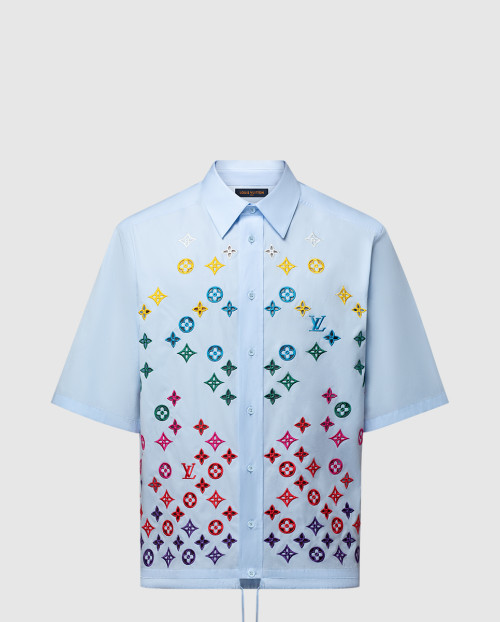 [LOUIS VUITTON-루이비통]모노그램 플라워 엠브로이더드 쇼트 슬리브드 셔츠 1AGTP9